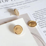 Copper Earrings DIY Accessories Hand-made Sub-Gold Round Earrings