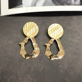 Copper Earrings DIY Accessories Hand-made Sub-Gold Round Earrings