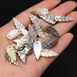 10pcs Natural Shell Pendant Leaf-shaped Shell Loose Beads 9x22mm