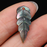 10pcs Natural Shell Pendant Leaf-shaped Shell Loose Beads 9x22mm