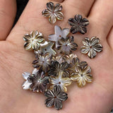 5PCS Mother Of Pearl Shell Beads Flower Shaped Back Shell