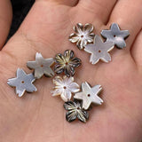 5PCS Mother Of Pearl Shell Beads Flower Shaped Back Shell