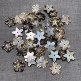 5PCS Mother Of Pearl Shell Beads Flower Shaped Back Shell