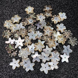 5PCS Mother Of Pearl Shell Beads Flower Shaped Back Shell