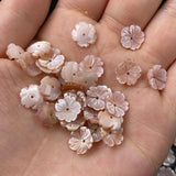 5PCS Carved Pink Mother of Pearl Shell Beads for Jewelry Making