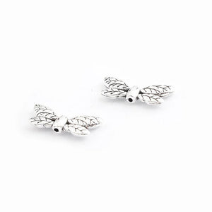 20Pcs Tibetan Silver Dragonfly Slider Spacer Beads 1mm Hole DIY Jewelry Making