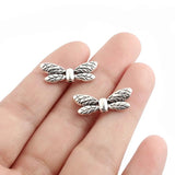 20Pcs Tibetan Silver Dragonfly Slider Spacer Beads 1mm Hole DIY Jewelry Making