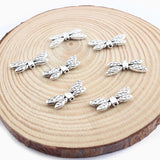 20Pcs Tibetan Silver Dragonfly Slider Spacer Beads 1mm Hole DIY Jewelry Making