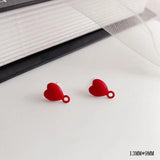 10pcs Red Earrings Connectors Love Heart Butterfly Stud Earrings Base