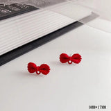 10pcs Red Earrings Connectors Love Heart Butterfly Stud Earrings Base