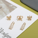 Copper Lace Bow Bees Heart Brooch Stud Earrings