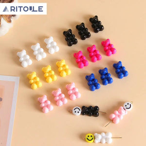Cream Bear Acrylic Beads DIY Necklace Earrings Hair Accessories