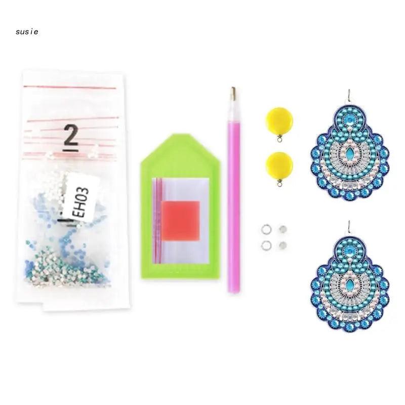 Boho Vintage Dangle Drop Earrings DIY Kit with Tool