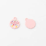 Alloy Spray Paint Drop Oil LuckyLovely LaceRound Pendant DIY Accessories