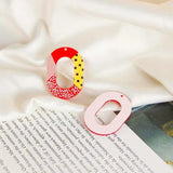 Oval Hollow Geometric Embossed Ring Acrylic Earring Accessories
