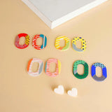 Oval Hollow Geometric Embossed Ring Acrylic Earring Accessories