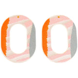 Oval Hollow Geometric Embossed Ring Acrylic Earring Accessories