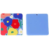 Embossed Oil Painting Style Painted Flowers Acrylic Pendant Earrings
