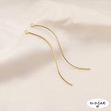 14K Smooth S-Shape Pendant Ear Line DIY Accessories