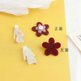 Red Stitching Flowers Abstract Villain Acrylic DIY Hand-Made Earrings