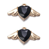 10pcs 24.5*13.5mm Heart Wings Alloy Charms for Jewelry Craft