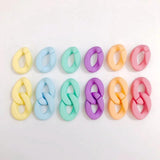 Acrylic Rubber Paint Chain Key Chain Buckle DIY Accessories 10pcs