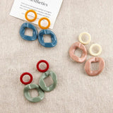 Japanese Retro Oval Round Earrings DIY Accessory Materials
