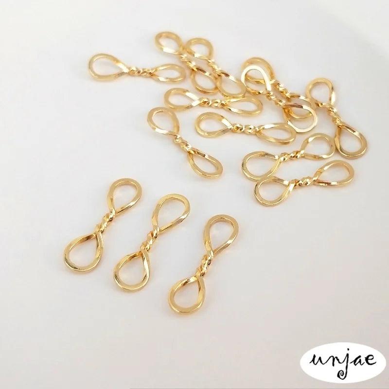Gold-covered 8-shaped Buckle Accessories for DIY Jewelry