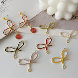 Alloy Ribbon Bow Pendant Earrings DIY Kit