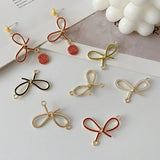 Alloy Ribbon Bow Pendant Earrings DIY Kit