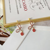 Alloy Ribbon Bow Pendant Earrings DIY Kit