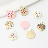 10pcs Antique Lucky Round Pendant DIY Craft Accessory