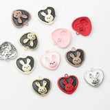 10PCS Spray Paint Alloy Love Rabbit DIY Jewelry Pendant