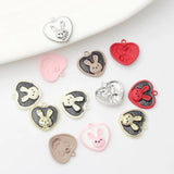 10PCS Spray Paint Alloy Love Rabbit DIY Jewelry Pendant