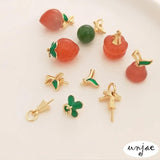 Leaf Petal Branch Pendant Holder 14K DIY Crystal Jade Pearl Accessory