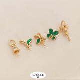 Leaf Petal Branch Pendant Holder 14K DIY Crystal Jade Pearl Accessory