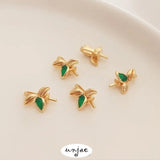 Leaf Petal Branch Pendant Holder 14K DIY Crystal Jade Pearl Accessory