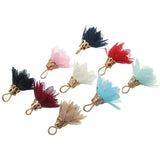 20pcs 20mm Chiffon Flower Tassel Charms for Earring Keychain Cellphone Bag