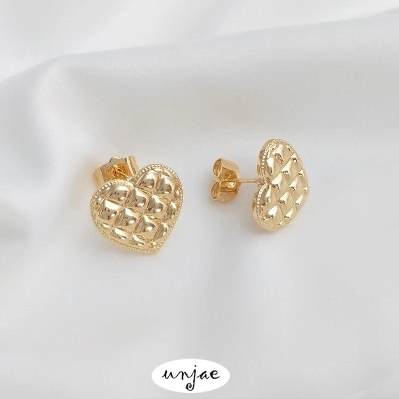 S925 Silver Needle Retro Button Stud Earrings