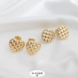 S925 Silver Needle Retro Button Stud Earrings
