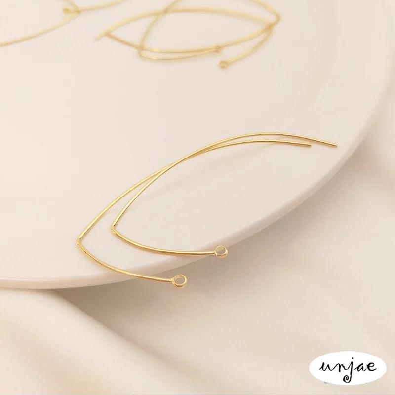 14K Bag-Color Preserving V-Shaped Ear Hook Rear Hanging Earring Accessories