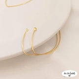 14K Bag-Color Preserving V-Shaped Ear Hook Rear Hanging Earring Accessories