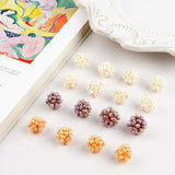 Natural Freshwater Mini Irregular Pearl Hand Woven Round Flower Ball