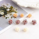 Natural Freshwater Mini Irregular Pearl Hand Woven Round Flower Ball