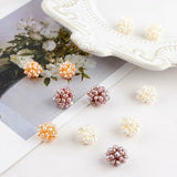 Natural Freshwater Mini Irregular Pearl Hand Woven Round Flower Ball