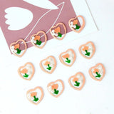 Hand-Painted Milk Orange Tulip Flower Epoxy Resin Earring