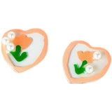 Hand-Painted Milk Orange Tulip Flower Epoxy Resin Earring