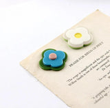 Small Flowers Asymmetry Art Flowers Acrylic Stitching Hyuna Earrings DIY
