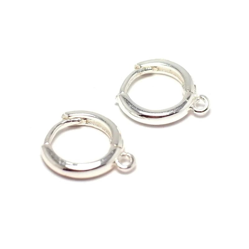 6pcs Silver Plated Brass Earring Holder Hoop Earrings