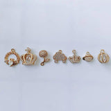 Minimalist Micro-Set Diamond Crown Necklace Pendant